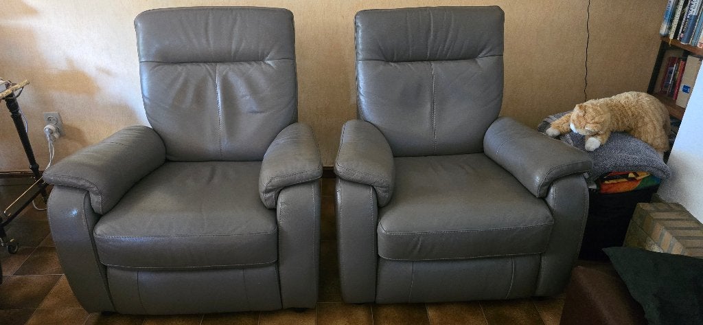 Fauteuils en cuir état neuf à vendre 800 Euros pour les 2, Ophalen, Voir photos, Minder dan 75 cm, Nieuw