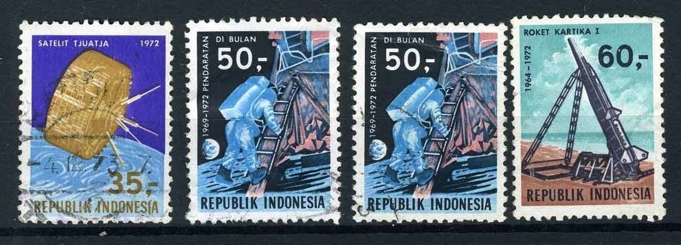INDONESIE: ZB 716/718 gestempeld 1972 - Ruimtevaart, Verzenden, Gestempeld, Zuid-Azië