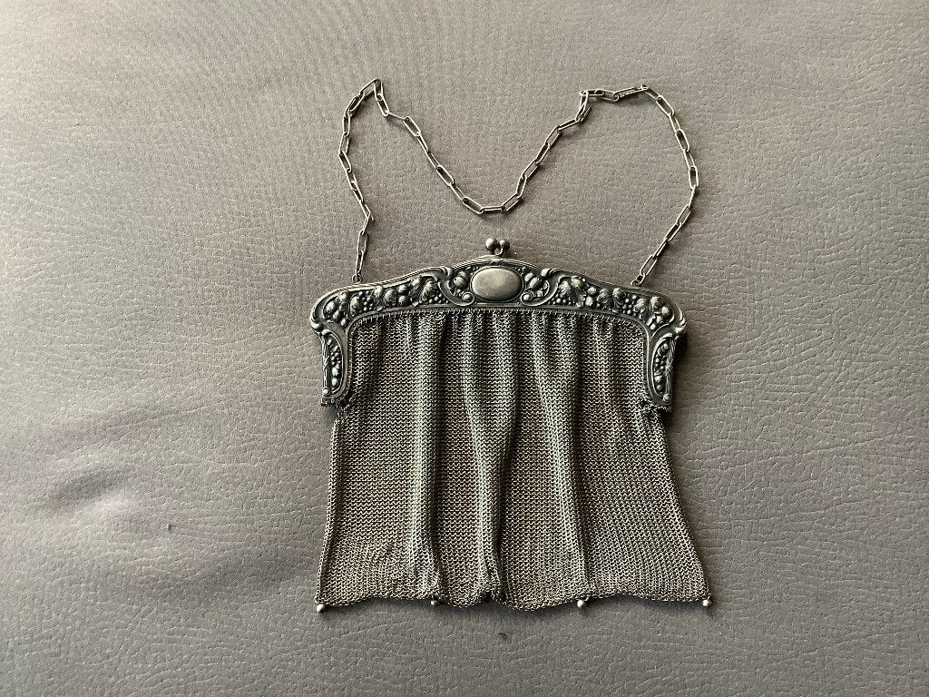 Vintage zilveren avondtasje, Antiek en Kunst, Antiek | Kleding en Textiel, Dames, Ophalen of Verzenden