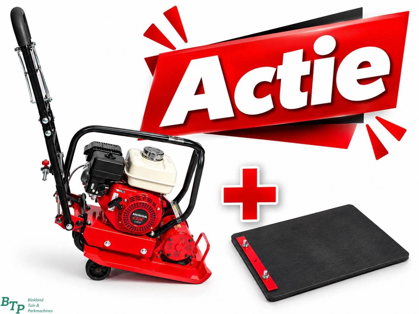 Honda Trilplaat incl. Rubbermat en wielstel trilmachine