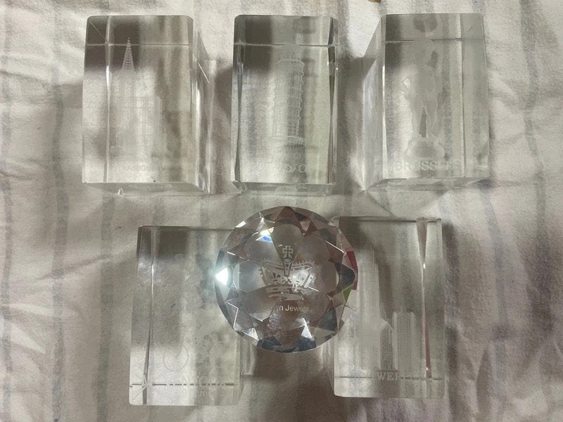 ensemble de 6 souvenirs en verre, Maison & Meubles, Enlèvement ou Envoi, Neuf, Verre