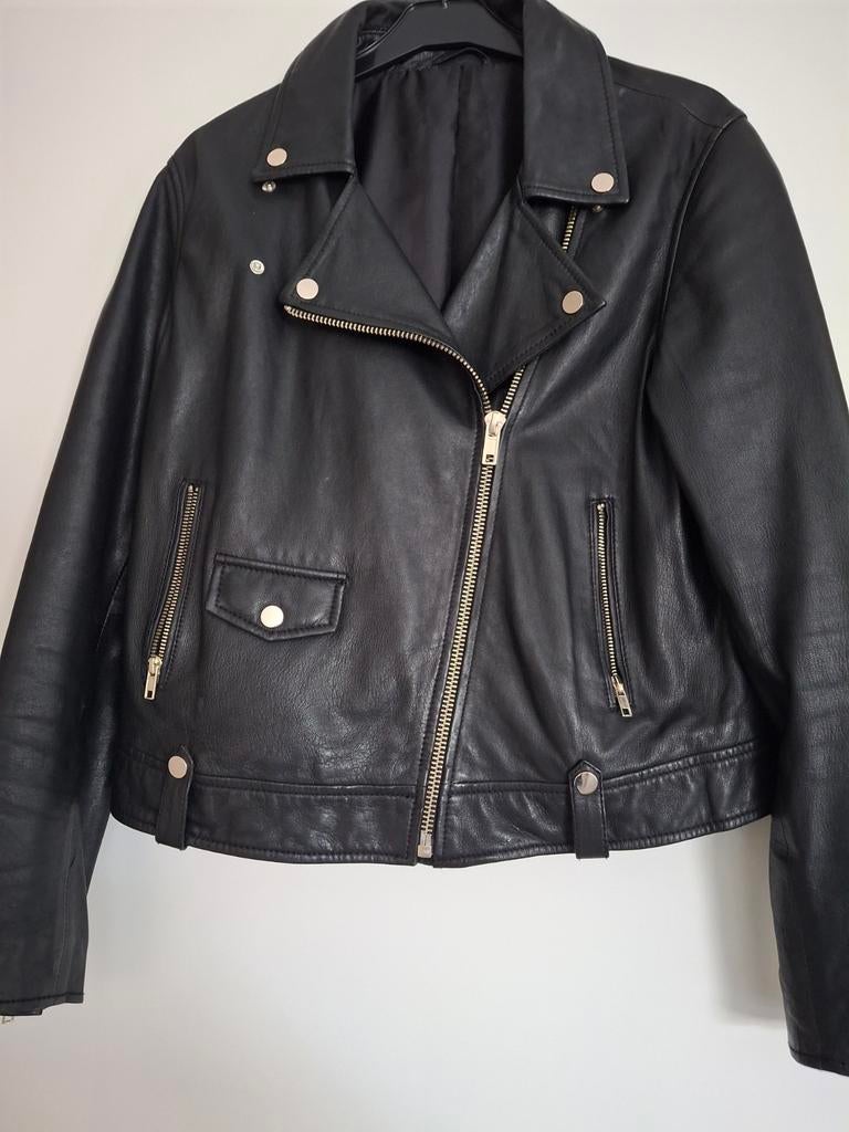 Lederen jas, Kleding | Dames, Zwart, Clockhouse C&A, Zo goed als nieuw, Ophalen