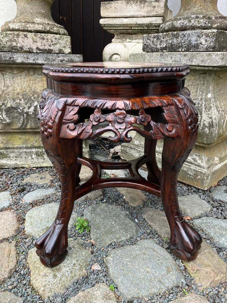 19de eeuwse Hongmu plantentafel met roze marmer inleg, Enlèvement