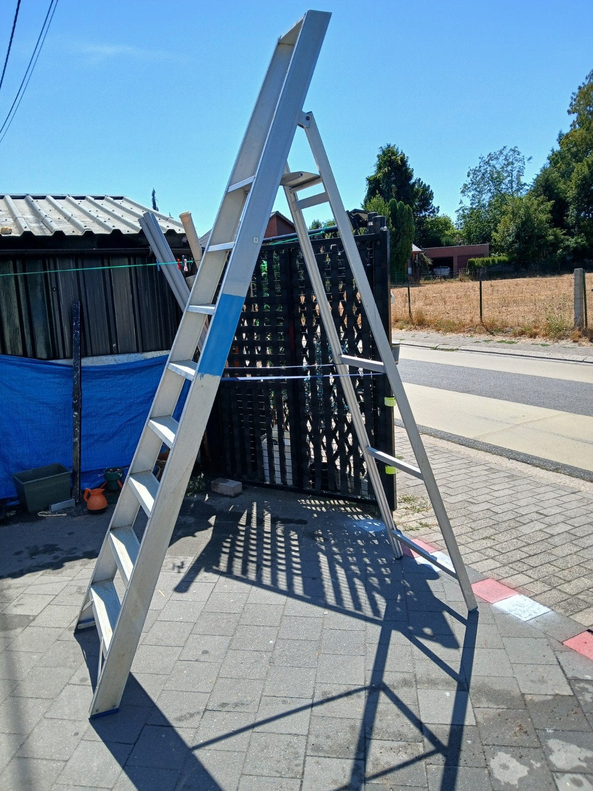 aluminium  trapladder, Doe-het-zelf en Bouw, Ladders en Trappen, Ophalen, Zo goed als nieuw, Trap, 2 tot 4 meter