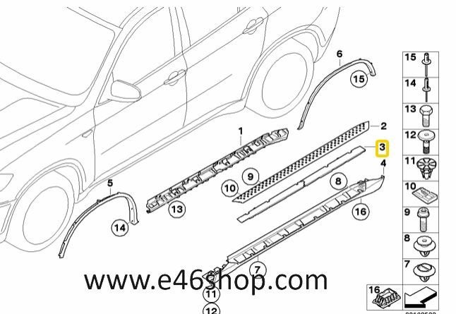 AFDEKLIJST DORPEL BMW X6  OE 51777184423 NIEUW, -, -, Nieuw, Ophalen of Verzenden