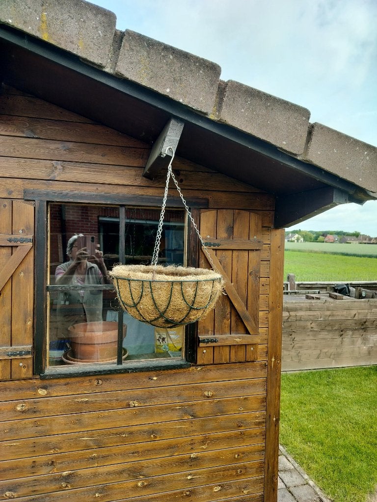 plantenhanger ca.35cm breed met1seizoen gebruikte kokos, Tuin en Terras, Ophalen