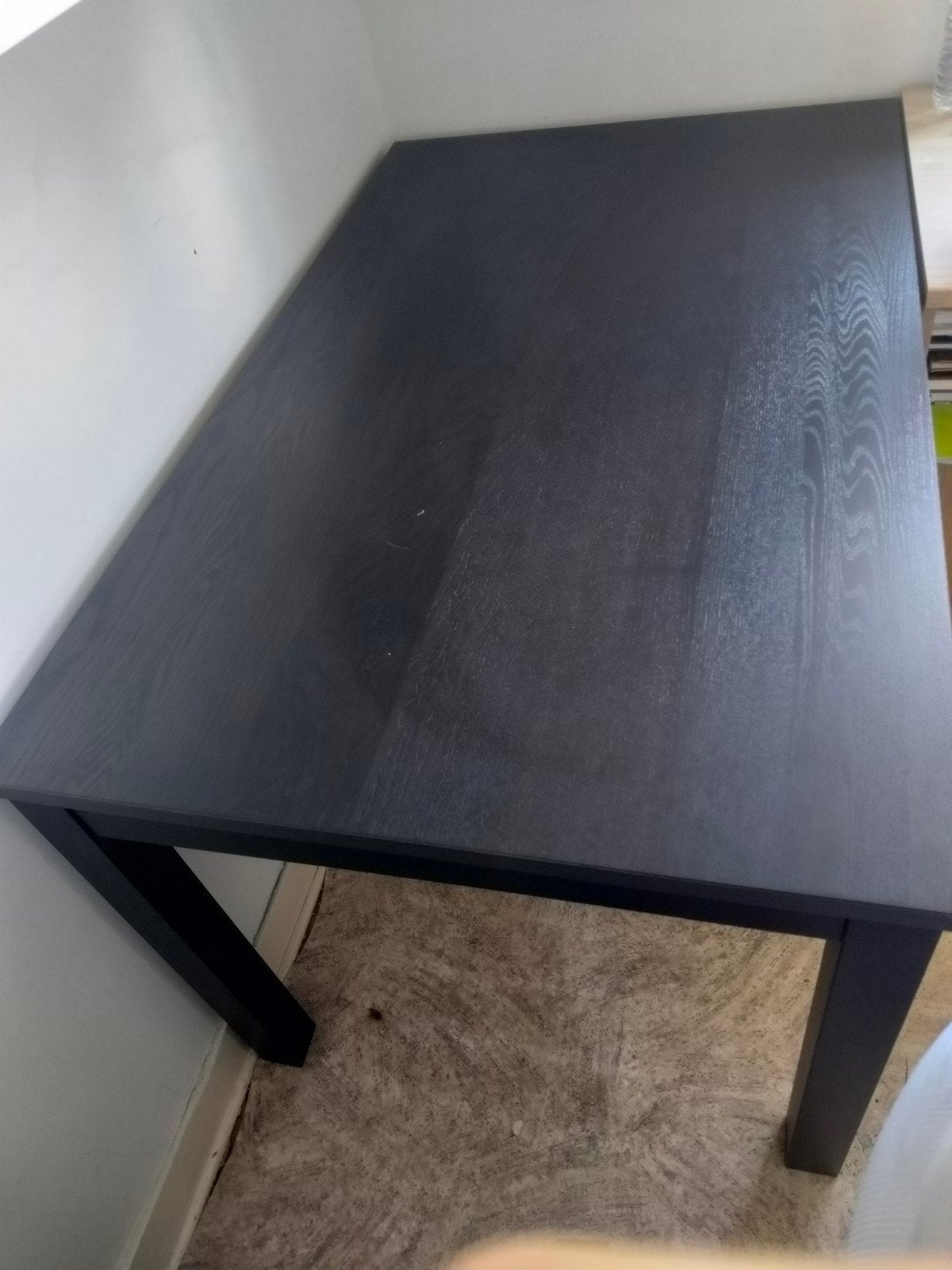 table noire 130x80 cm avec allonge, Maison & Meubles, 100 à 150 cm, Cinq personnes ou plus, Comme neuf, Enlèvement