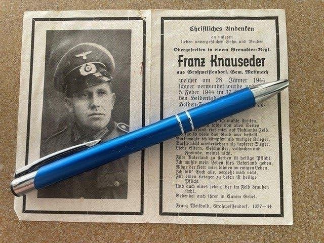 40-45 Duitse Soldaat Grenadier gesneuveld Odessa (Oostfront), Verzamelen, Bidprentjes en Rouwkaarten, Ophalen of Verzenden, Bidprentje