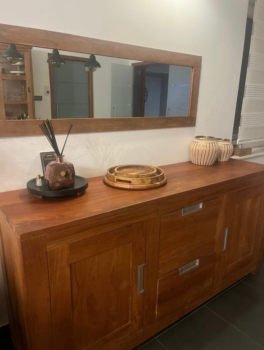 Taek tafel te koop met spiegel €180 zonder €140, Ophalen of Verzenden, Zo goed als nieuw