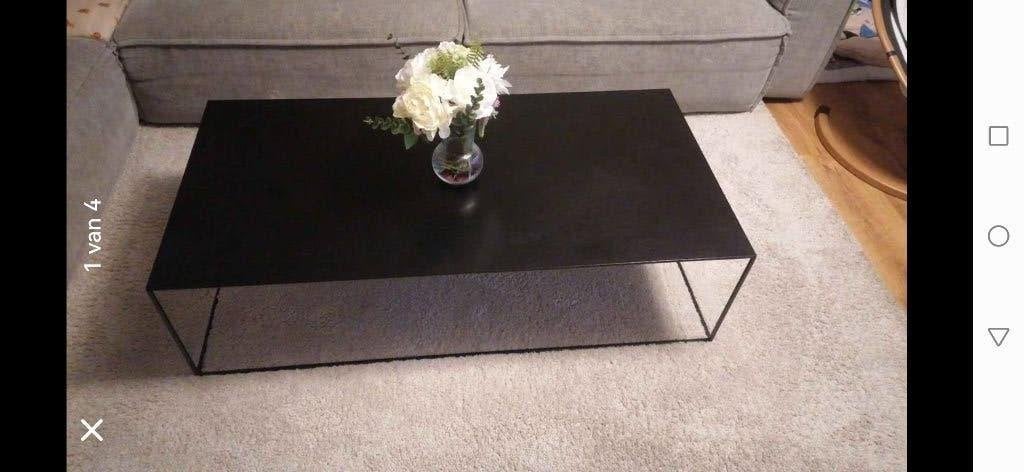Moderne salontafel zwart metaal, Huis en Inrichting, Tafels | Salontafels, Ophalen, Metaal