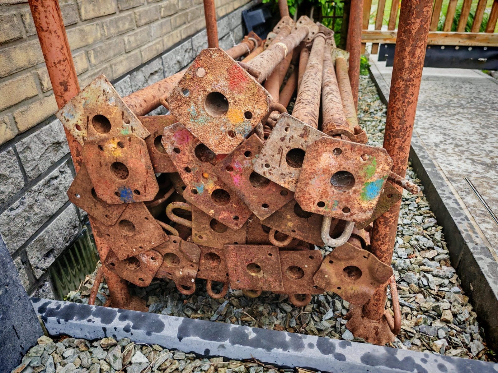 Bouw stempels-schoren-schragen/stelling-dak/terras randbesch, Bricolage & Construction, Enlèvement