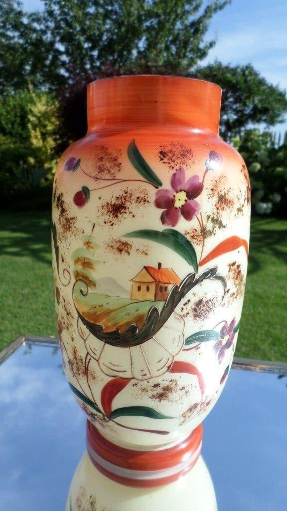 Art Nouveau vaas in opaline, Antiek en Kunst, Ophalen of Verzenden