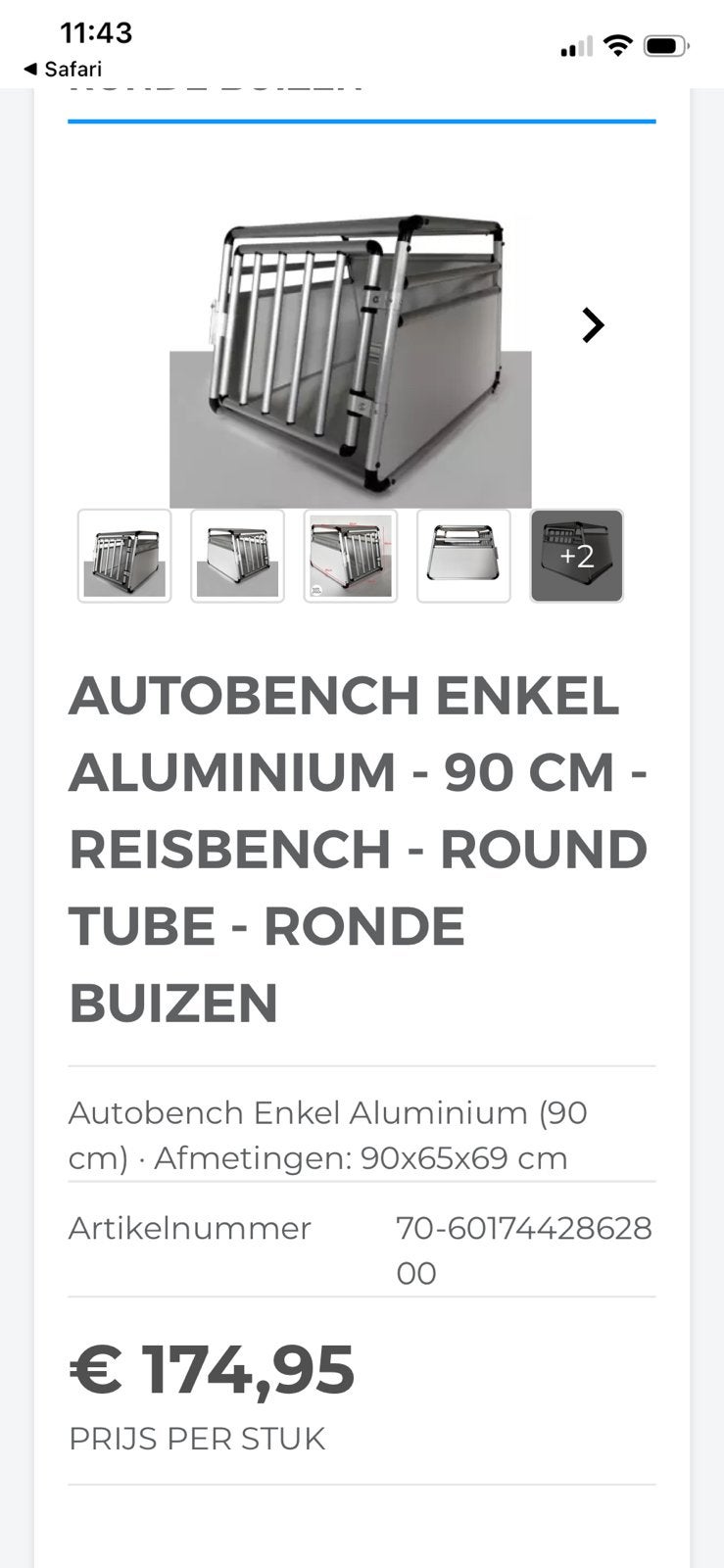 Autobench, Dieren en Toebehoren, Hondenbenches, Ophalen, Zo goed als nieuw