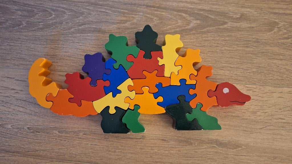 Set van 2 grote houten puzzels: Stegosaurus en Ark van Noach, Kinderen en Baby's, Speelgoed | Playmobil, Ophalen, Gebruikt