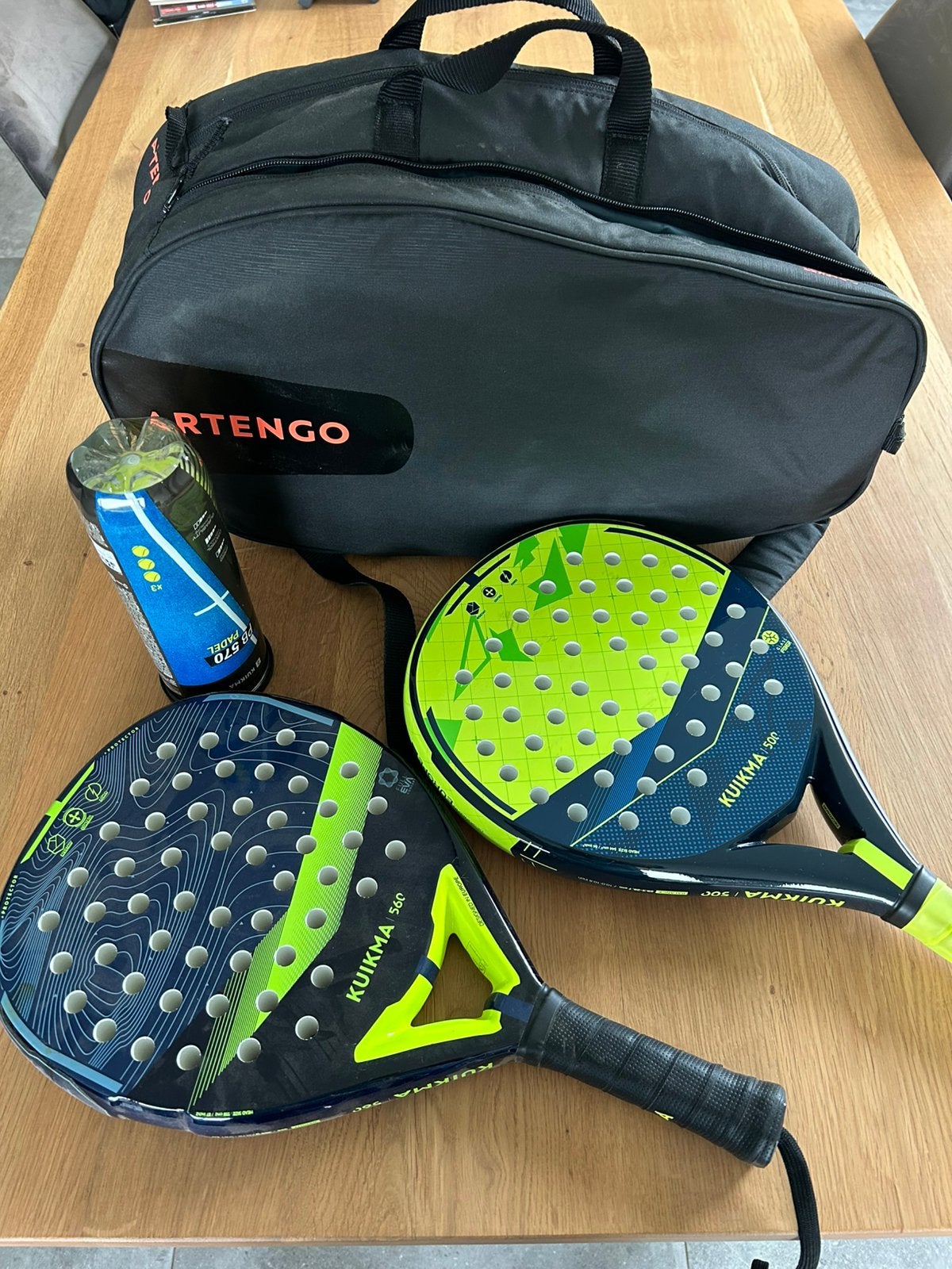 Starterskit Padel: 1 tas, 2 rackets, padelballen, Sport en Fitness, Ophalen, Zo goed als nieuw, Padelracket