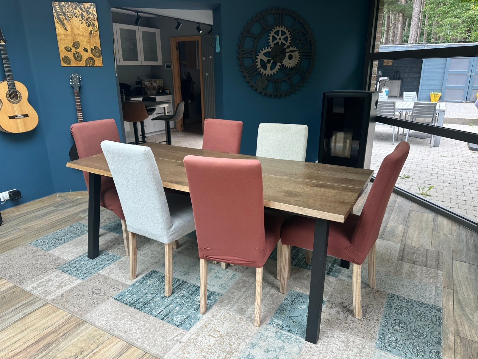 Table et 6 chaises, 150 à 200 cm, Cinq personnes ou plus, Enlèvement, Utilisé