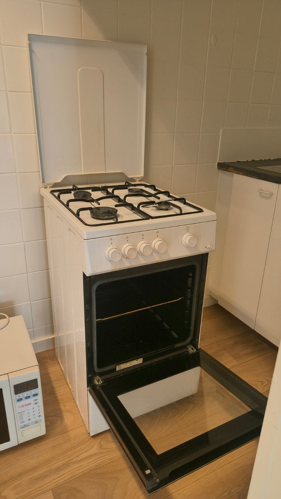 gasfornuis met oven op gas en combi microgolfoven, Ophalen, Microgolfoven, Gas