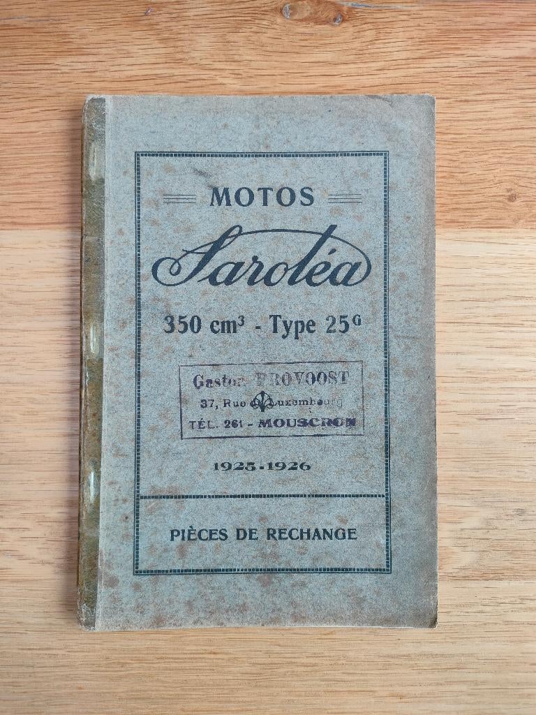 Sarolea 350 25g Parts list, Ophalen of Verzenden, Overige merken