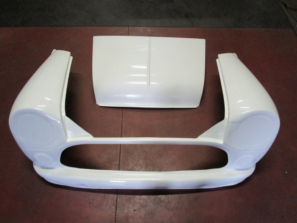 flip front, Polyester 2-delig ROUND NOSE Classic Mini, Auto-onderdelen, Carrosserie, Ophalen, Mini, Voor, Nieuw