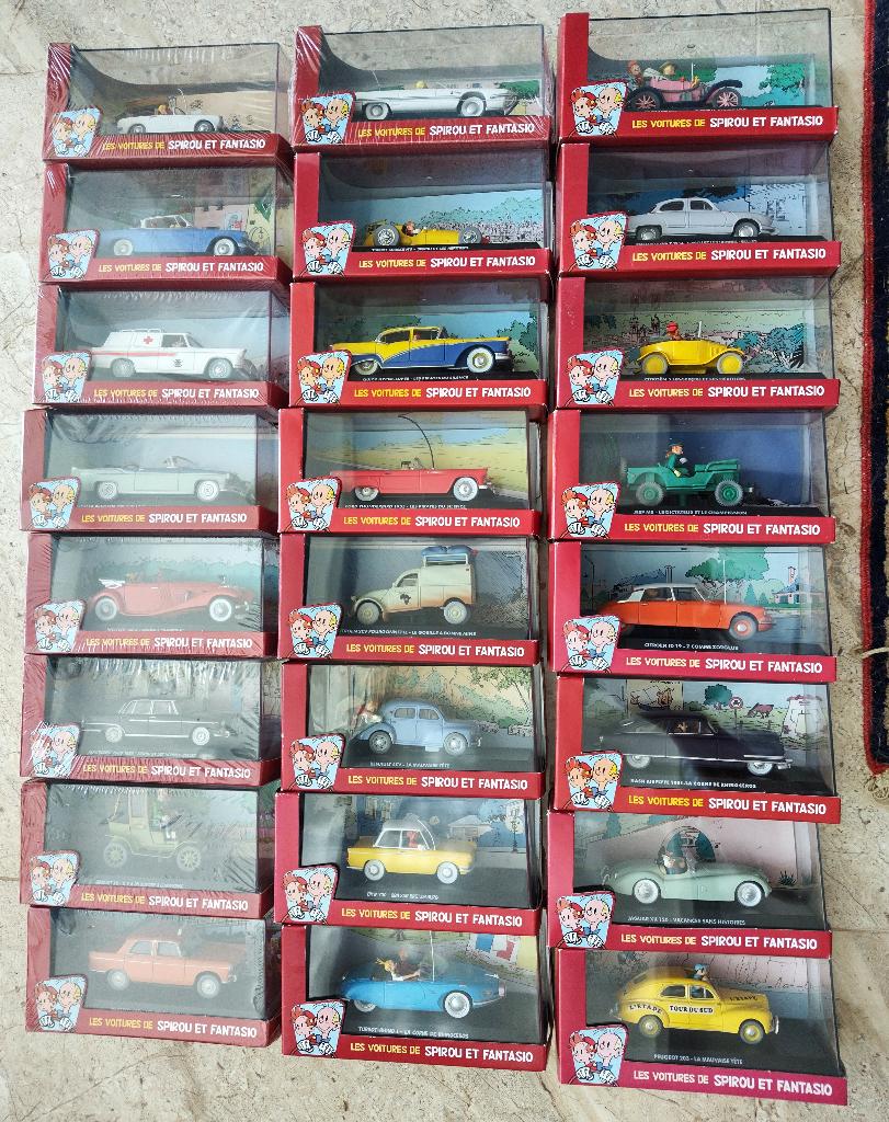 Collectie "De auto's van Spirou en Fantasio" 24 stuks, Hobby en Vrije tijd, Ophalen of Verzenden, Zo goed als nieuw, Auto, Overige merken