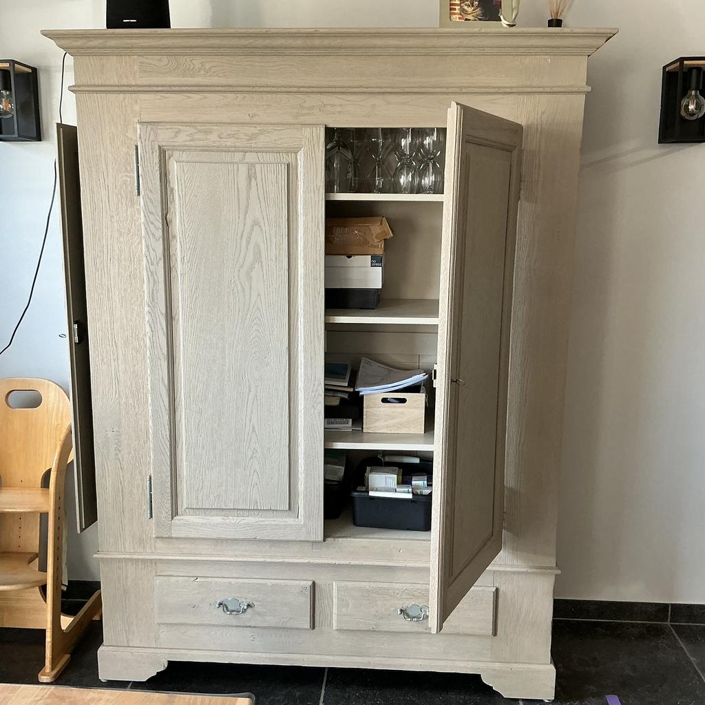 Hoge bar/meiden kast, Huis en Inrichting, Ophalen, Gebruikt, Eikenhout, Landelijk