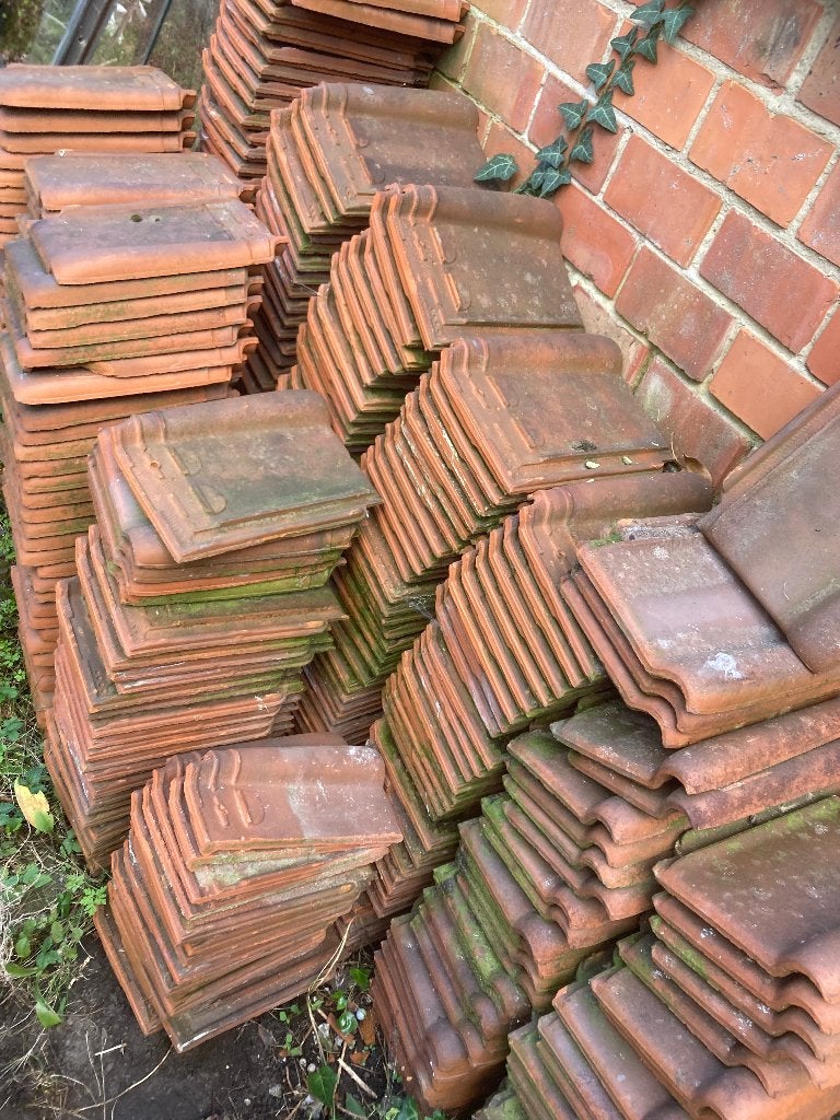 GRATIS dakpannen, Doe-het-zelf en Bouw, Ophalen, Gebruikt, Steen of Klei, 15 m² of meer