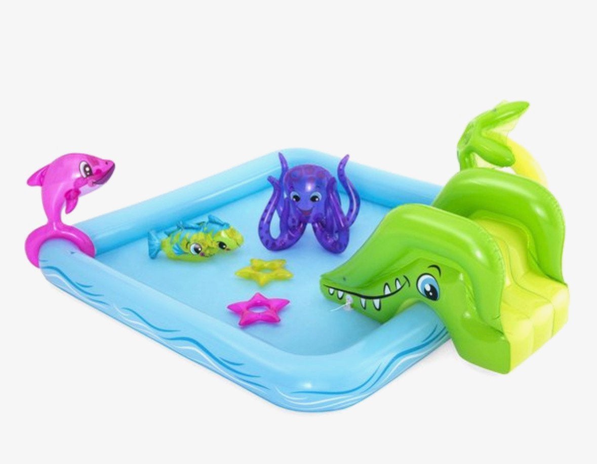 Kinderzwembad met glijbaan, Tuin en Terras, Zwembaden, Ophalen, 200 tot 300 cm, Opblaaszwembad, 80 tot 120 cm