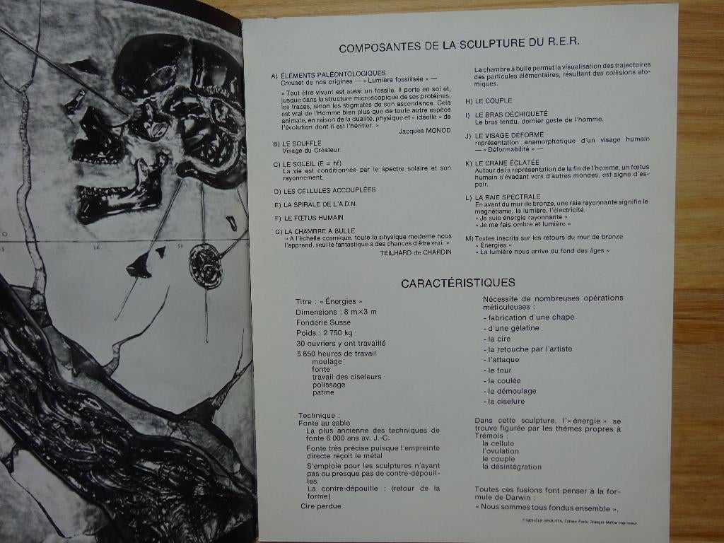 Yves Trémois, brochure, RER-station Châtelet sculpture, Enlèvement ou Envoi, Utilisé, Sculpture