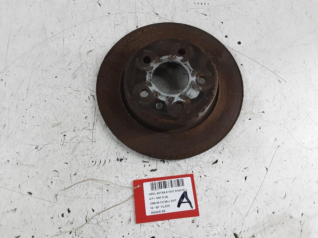 FREIN DISQUE ARRIÈRE Opel Astra K (01-2015/12-2022), Opel, Opel Automobile GmbH, Utilisé, Kontakt-opel@opel.com