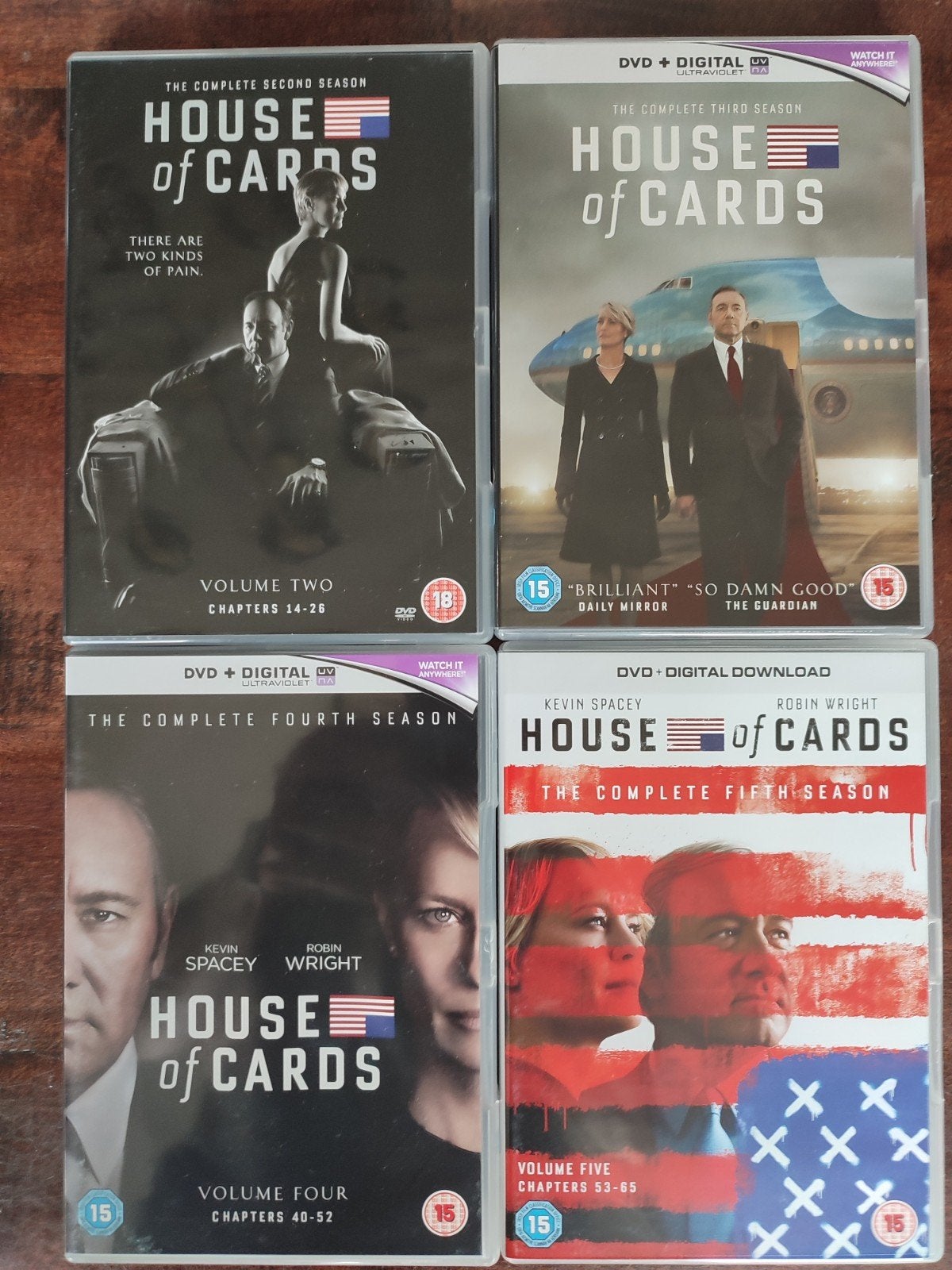 16-DVD: HOUSE OF CARDS s.2, 3, 4, 5 (Nederl.+ Franse ondert), Cd's en Dvd's, Ophalen of Verzenden, Zo goed als nieuw, Seizoen 2
