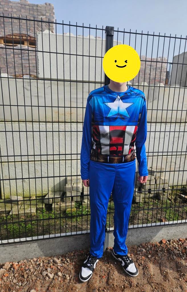 Captain America kostuum, Kleding | Heren, Carnavalskleding en Feestkleding, Kleding, Maat 56/58 (XL), Ophalen of Verzenden