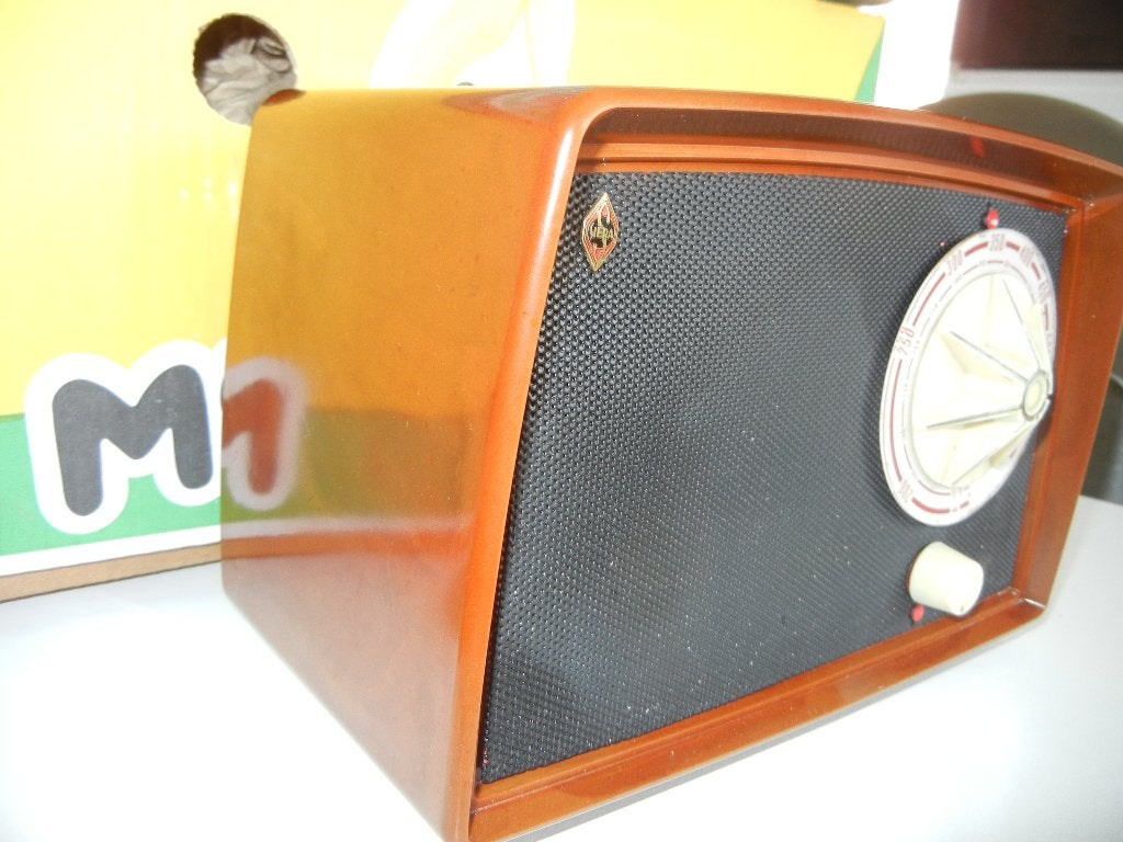 antieke radio op lampen siera. BIEDEN AUB, Antiek en Kunst, Ophalen of Verzenden