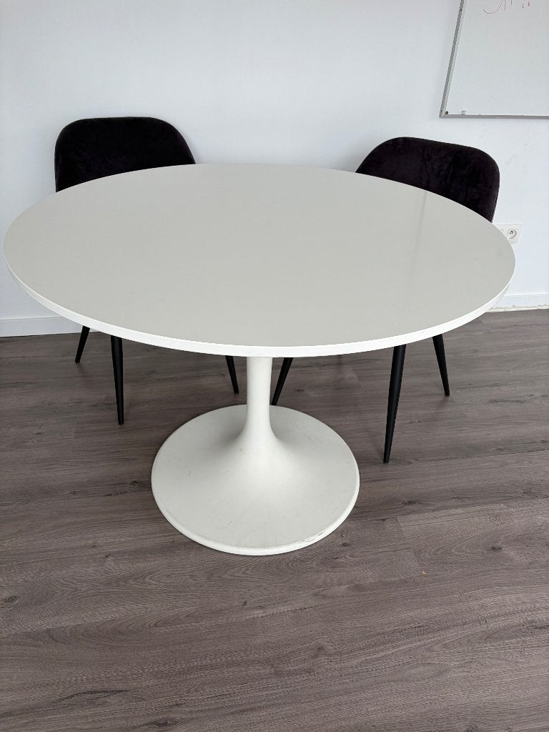 Witte ronde tafel 1,05m, Ophalen, Rond, 100 tot 150 cm