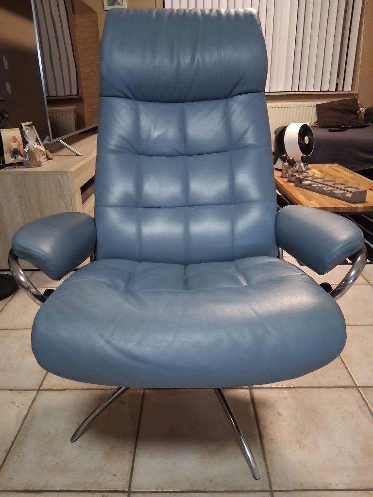 zetels, Enlèvement, Comme neuf, Cuir, London fauteuil leder paloma sparrow blue