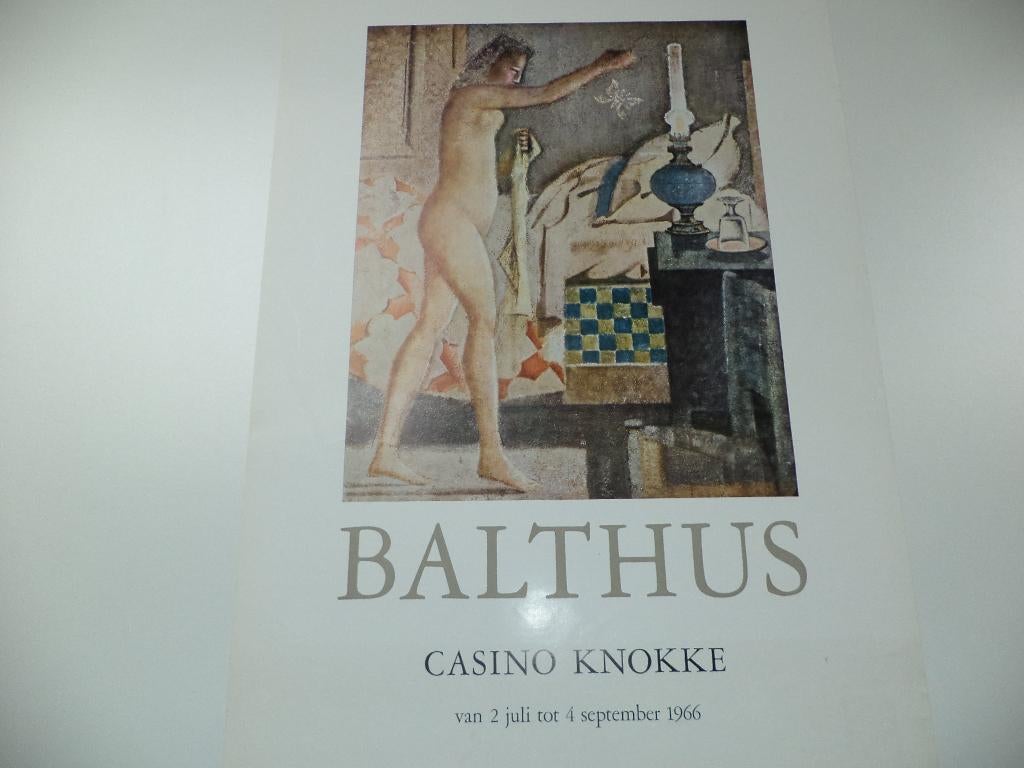 1966 Originele affiche tentoonstelling BALTHUS Casino KNOKKE, Antiek en Kunst, Ophalen of Verzenden