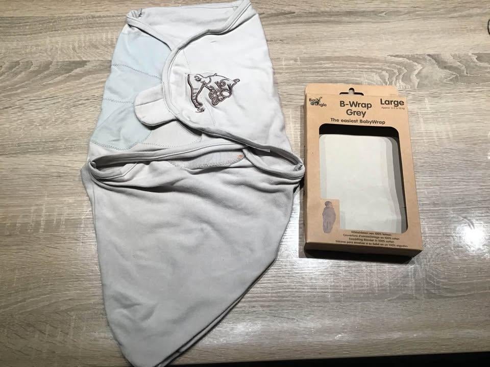 Wikkeldeken baby (B-Wrap Grey Large, Bo Jungle), Enlèvement, Comme neuf, Sac de couchage