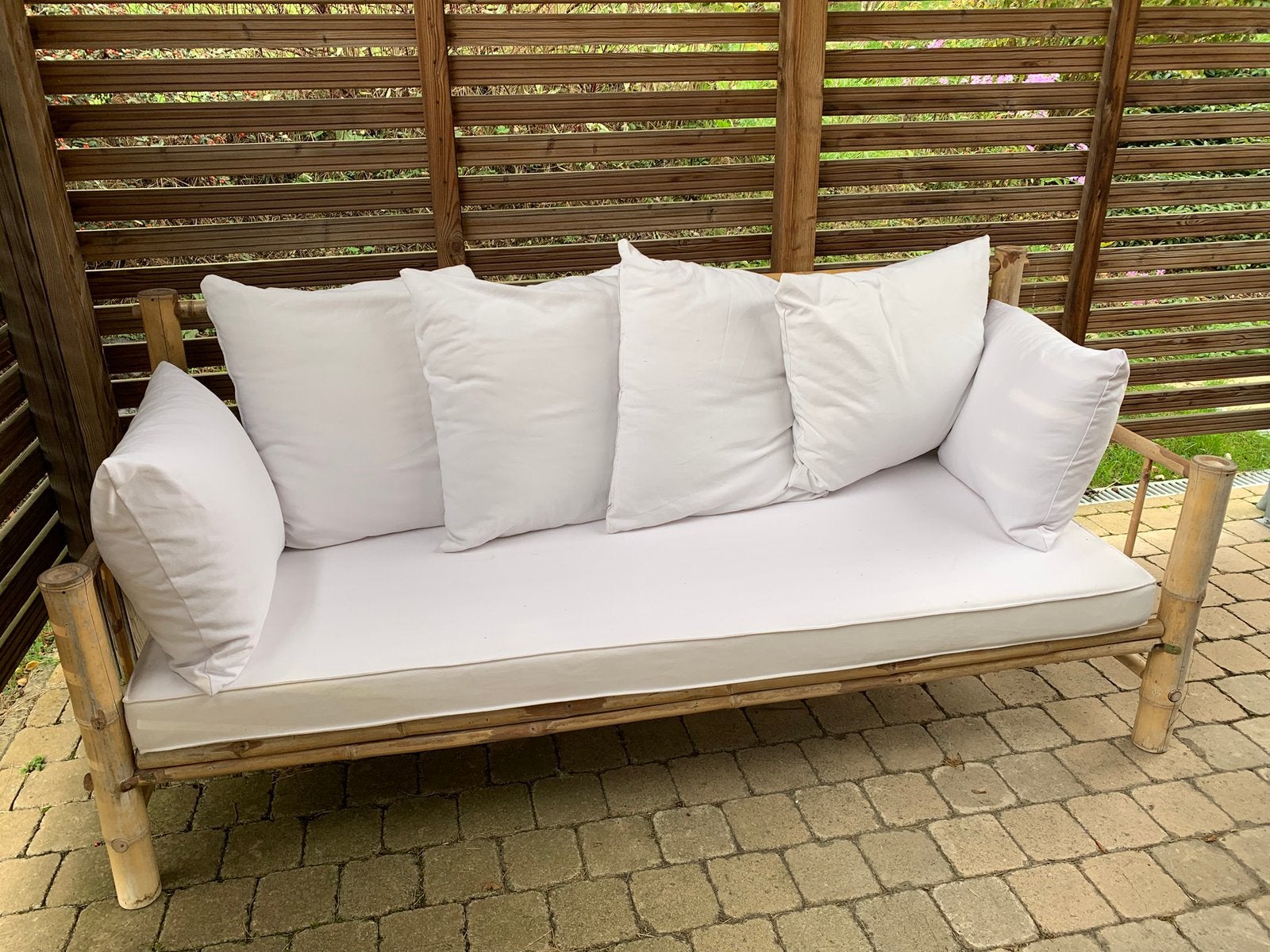 Canape de jardin en bambou, Jardin & Terrasse, 3 places, Salons de jardin, Utilisé, Enlèvement