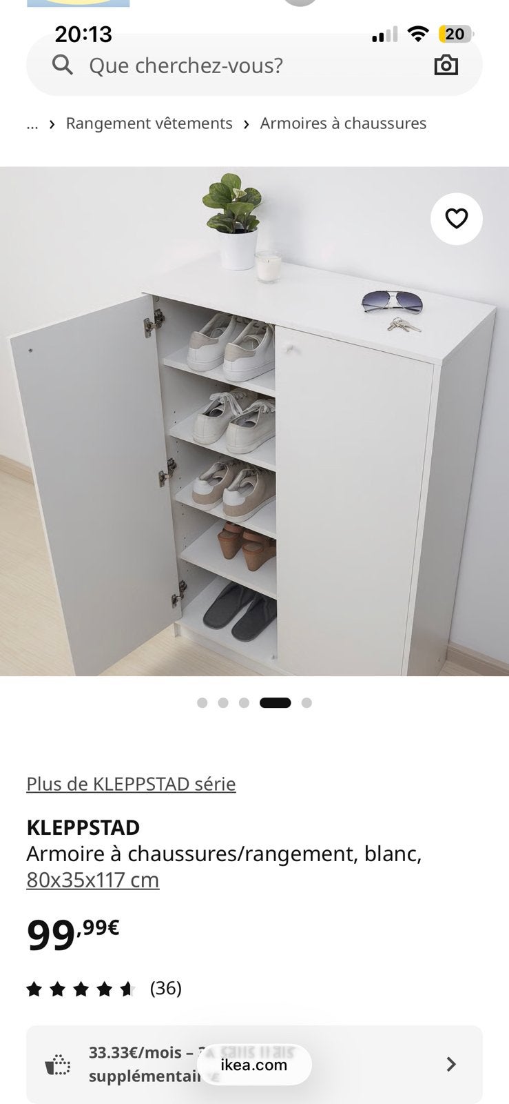 Armoire à chaussures, Maison & Meubles, Armoires | Armoires à chaussures, Enlèvement, Comme neuf