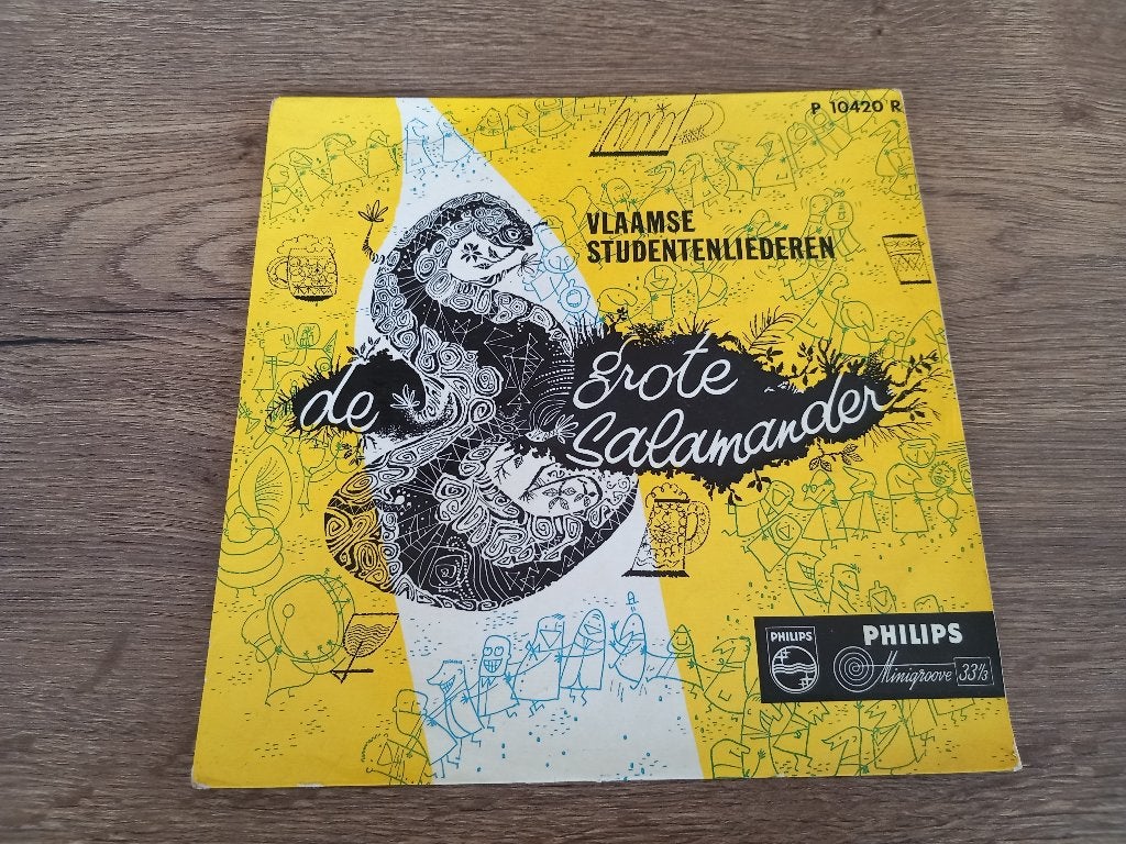 Vinyl 10" De Grote Salamander Vlaamse Studentenliederen, Ophalen of Verzenden, 10 inch, Streekmuziek