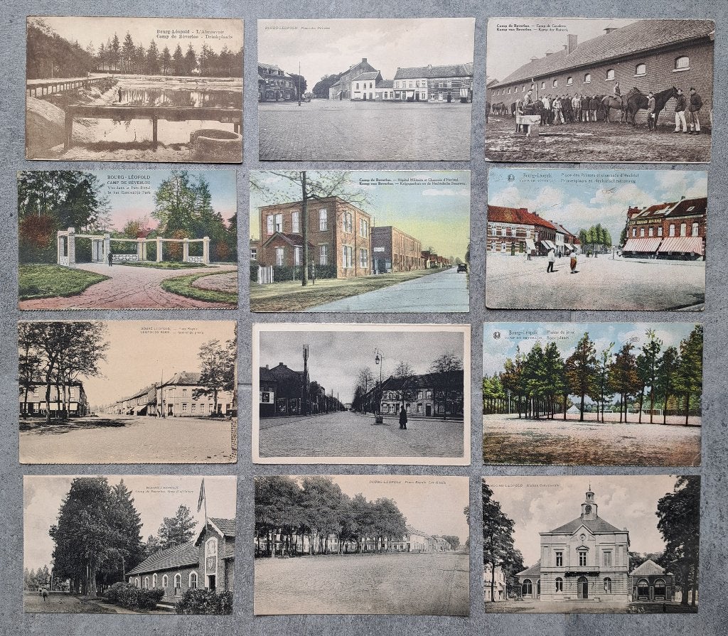 36 cartes postales anciennes Leopoldsburg — Camp van Beverlo, Envoi, 1920 à 1940, Non affranchie, Limbourg