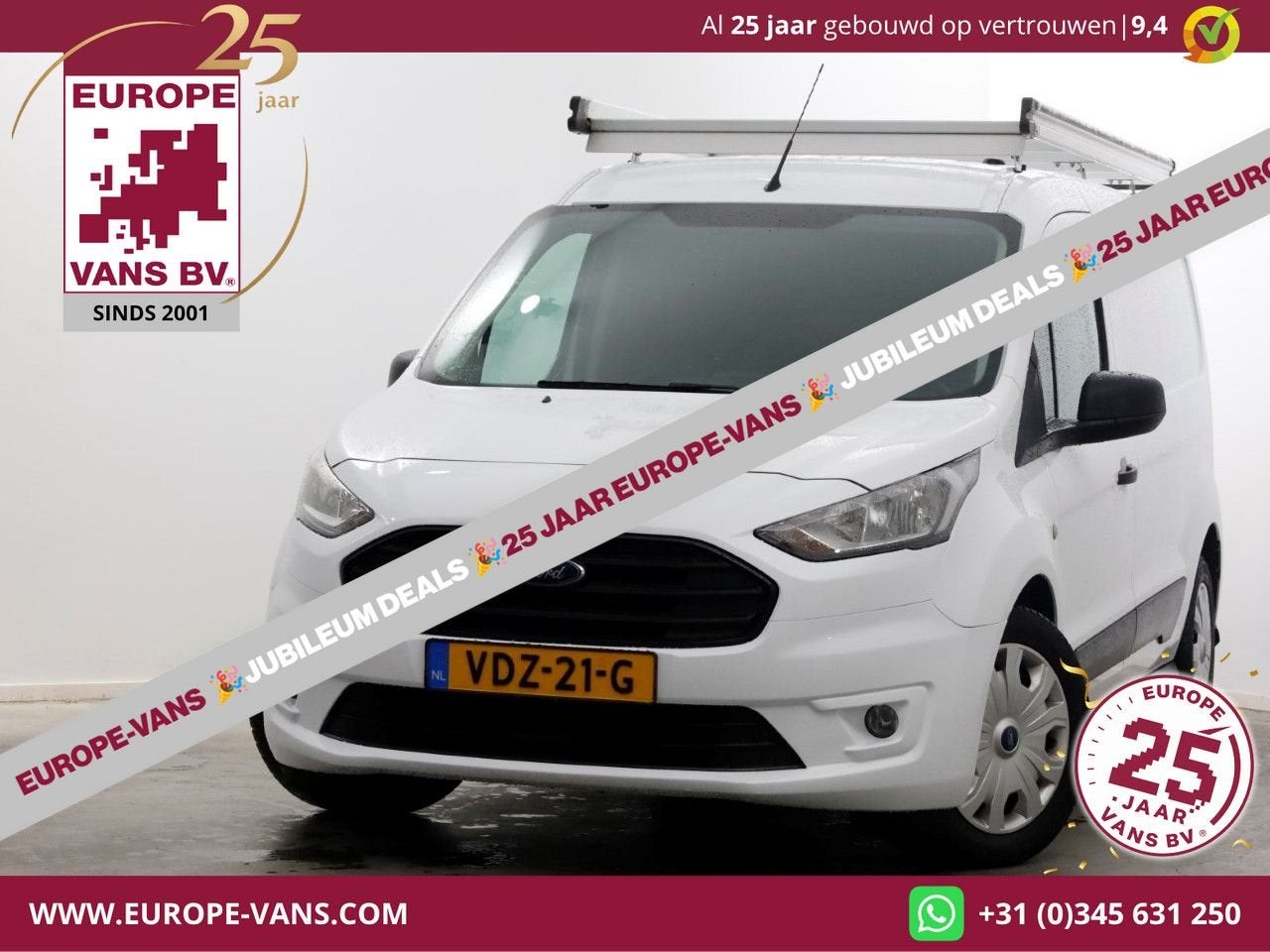 Ford Transit Connect 1.5 EcoBlue 100pk Automaat L2 Trend Air, Auto's, Automaat, Wit, Bedrijf, Diesel