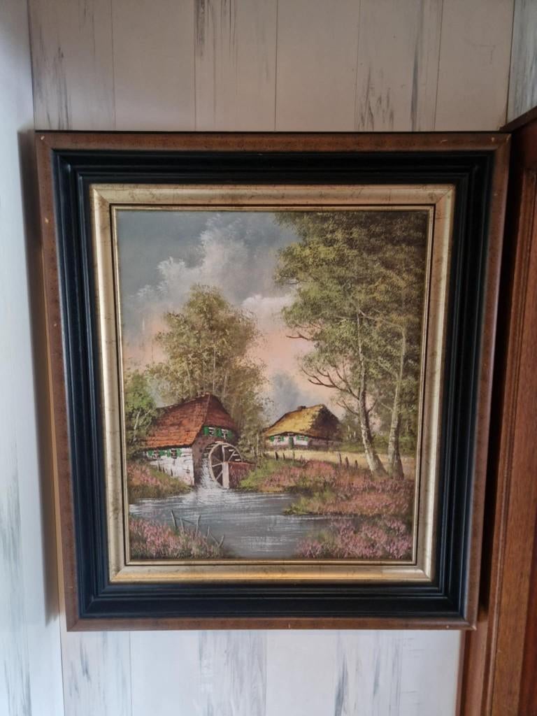 Antiek Schilderij Watermolen, Antiek en Kunst, Ophalen