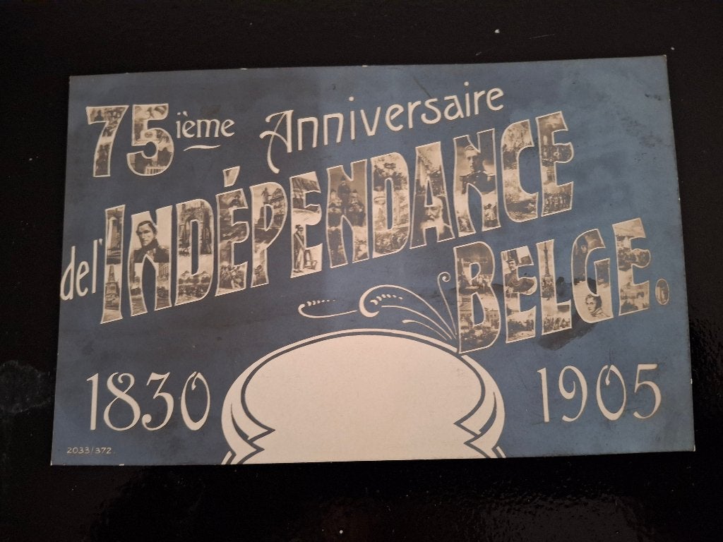 speciale postkaart 75 jaar Belgie, Verzamelen, Verzenden, Gebruikt, Kaart, Foto of Prent