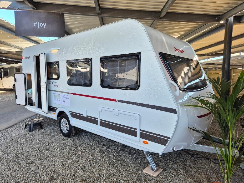 Dethleffs C'joy 480 QLK "Active" / 2026, Caravans en Kamperen, Caravans, Dwarsbed, Schokbreker, Bedrijf, Treinzit