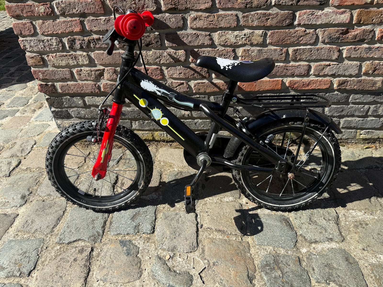 Zwarte ‘raket’fiets 14 inch, Ophalen, Gebruikt, Velgrem, Minder dan 16 inch
