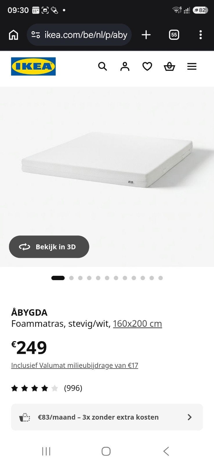 3 ikea bedden met memory foam matelas, Enlèvement, Deux personnes, 140 cm, Comme neuf