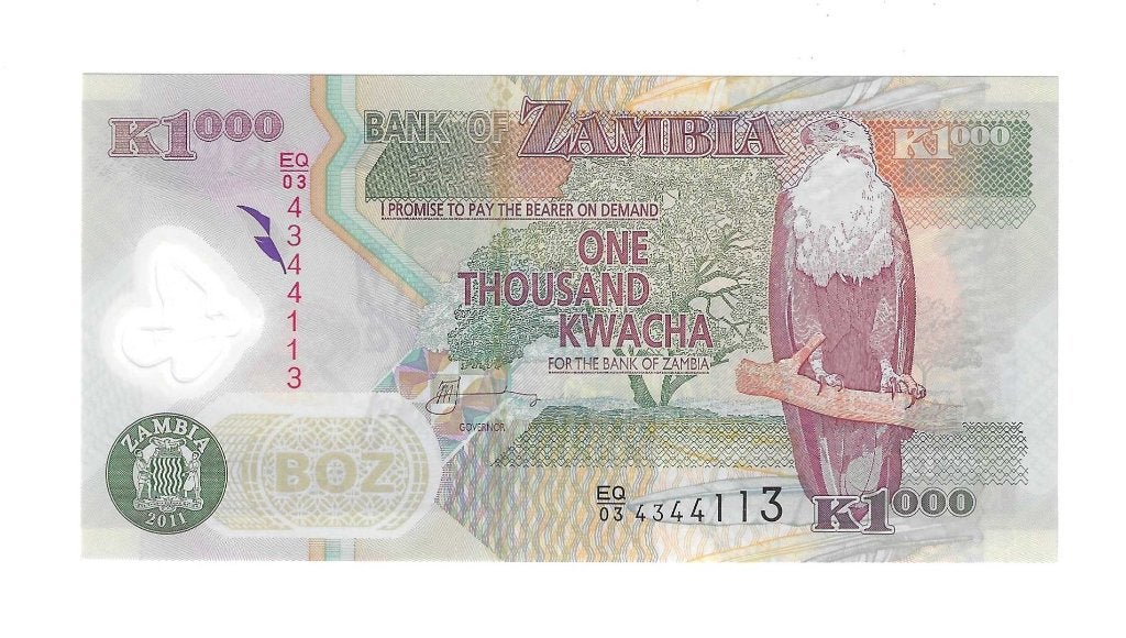 Zambia, 1000 Kwacha 2011, UNC., Timbres & Monnaies, Billets de banque | Afrique, Enlèvement ou Envoi, Zambie, Billets en vrac