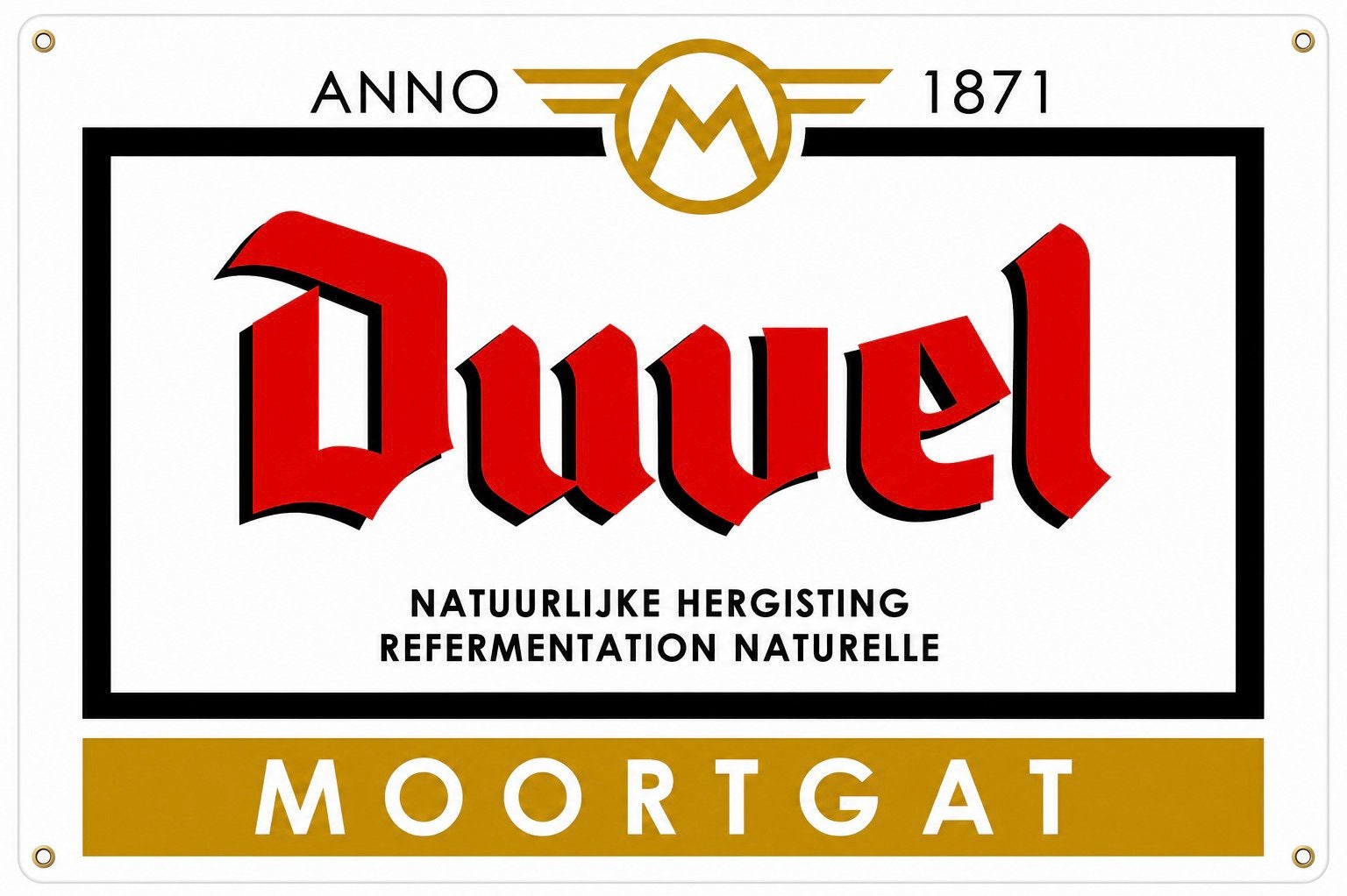 Panneau en métal Duvel Moortgat - rétro vintage mancave, Enlèvement ou Envoi, Neuf, Panneau, Plaque ou Plaquette publicitaire