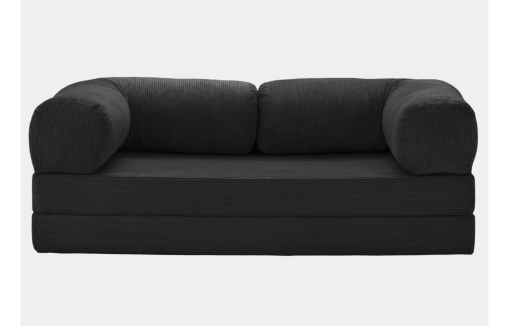 3-zit zetel met poef, Ophalen, 75 tot 100 cm, Rechte bank, Stof