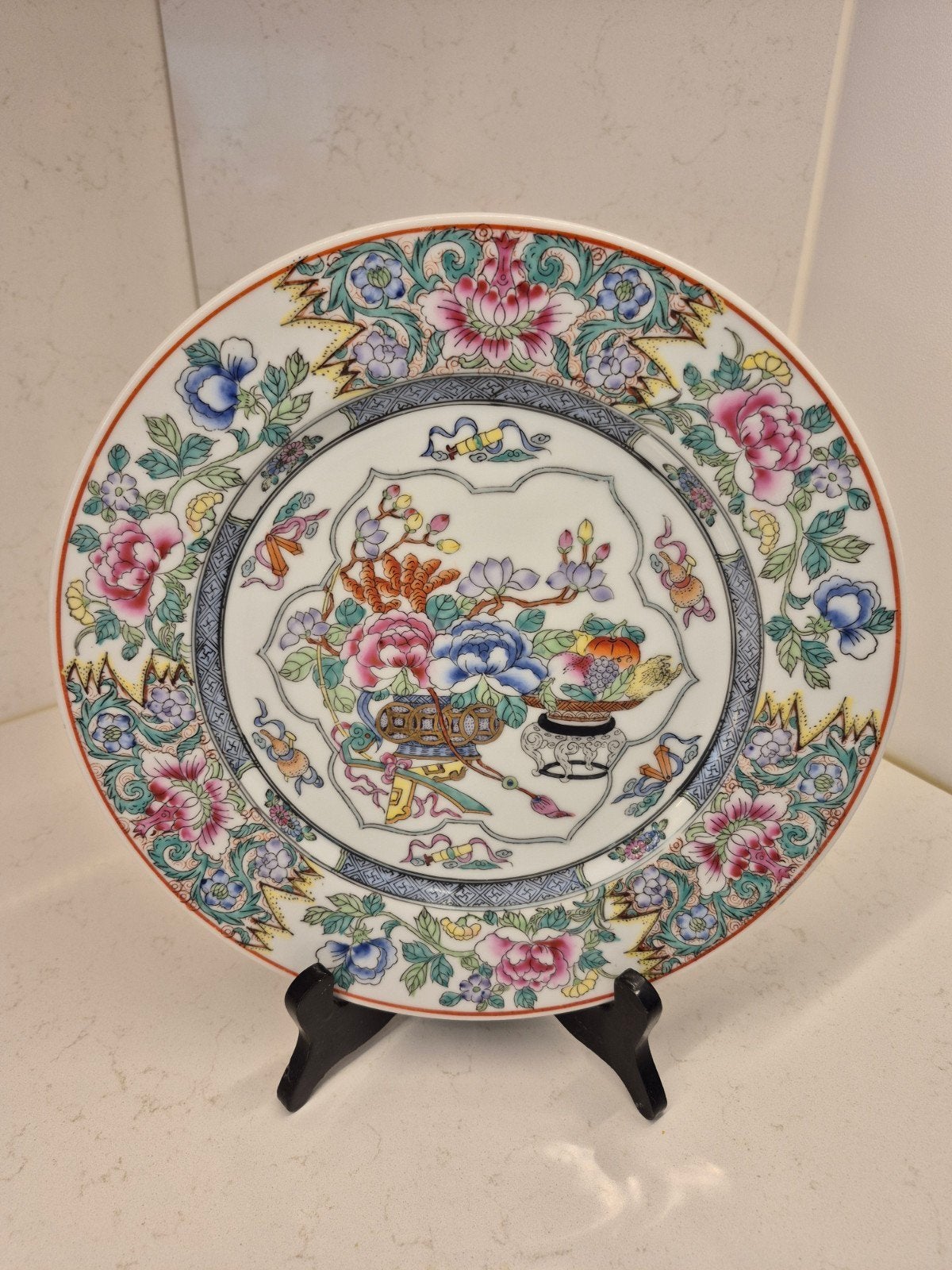 Vintage Chinees Porseleinen Sierbord – Famille Rose, Ophalen of Verzenden